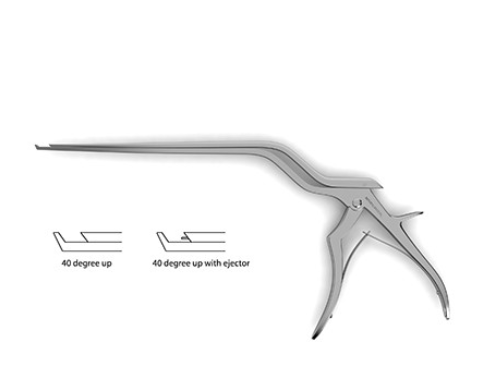 Ceramic Cut Micro Kerrison Detachable Rongeur, 40 Degrees Up, Small Handles, 9.0 Mm Opening, Black Ceramic Coat, Regular Footplate, 1.0 Mm Bite, 9" (23.0 Cm)